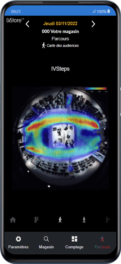 Carte des audiences IVSteps sur mobile